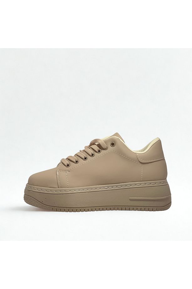 Kadın Nut Rengi Kalın Yüksek Topkulu Kaliteli Spor Sneaker Ayakkabı- Rahat Taban - 6