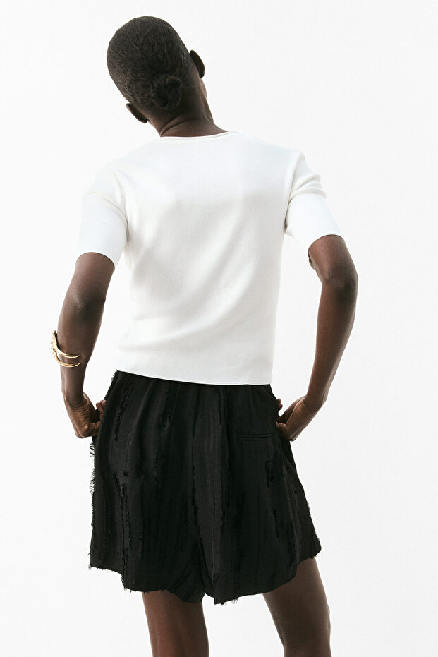 İnce Triko Tişört - 4