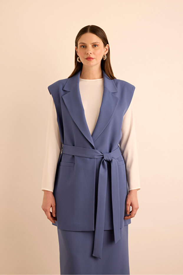 Woven Vest with Side Slits - 5