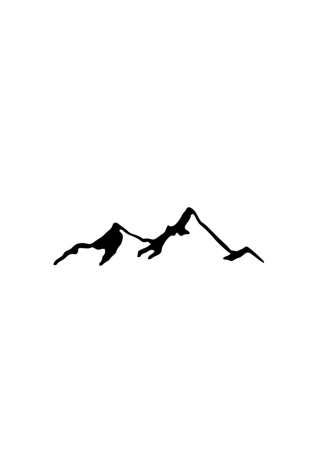 Row of Mountains Car Sticker 17X17 cm Black