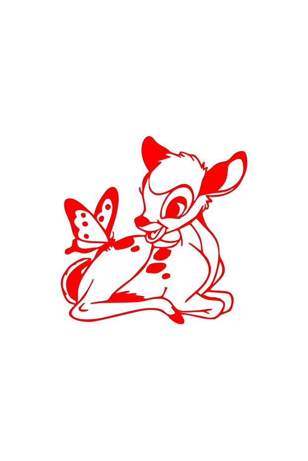 Gazelle and Butterfly Car Sticker 17X17 cm Red