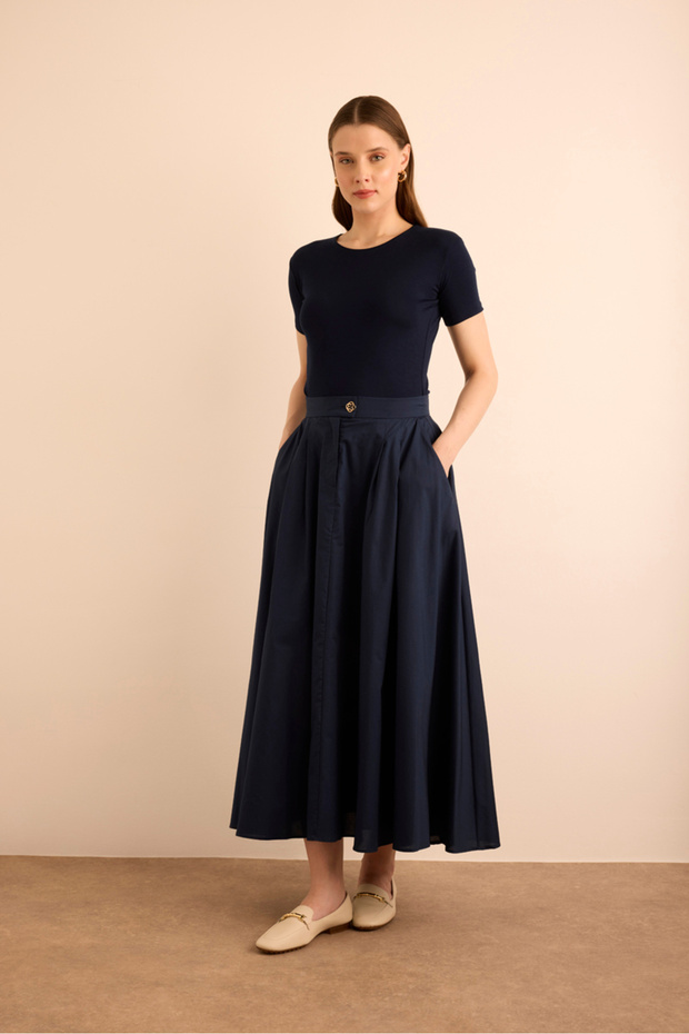 Cotton Evaze Etek - 1