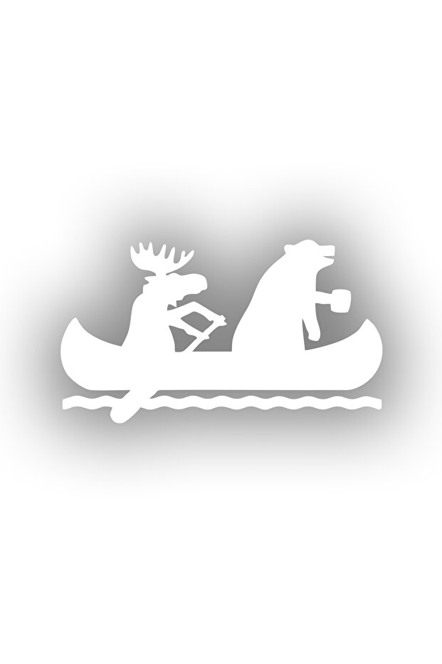 Canoe Car Sticker 17X17 cm White