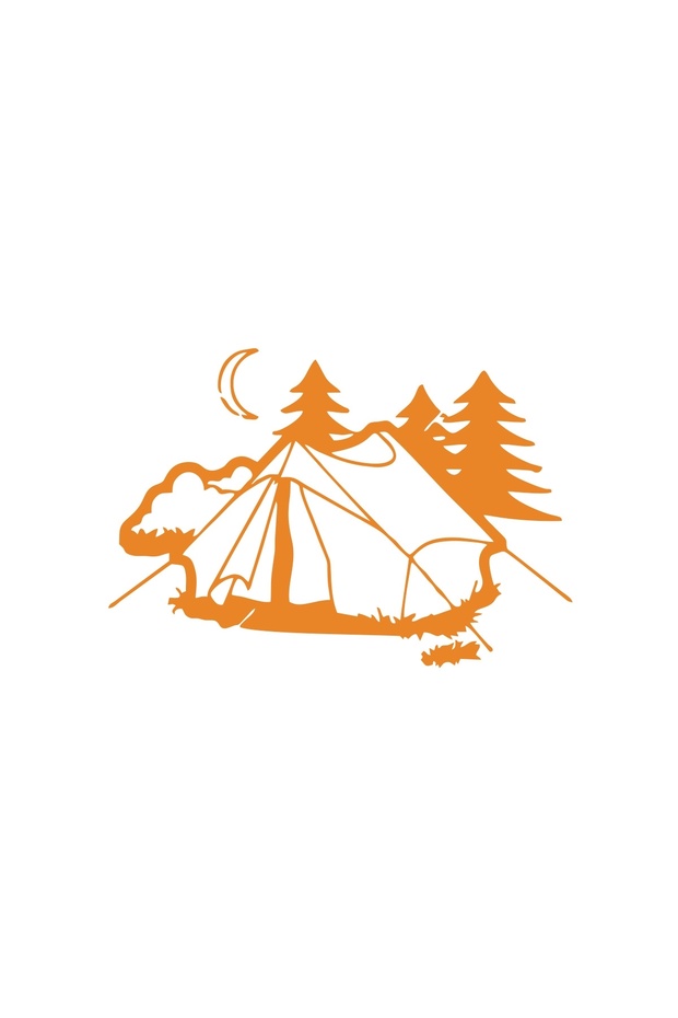 Camping Car Sticker 17X17 cm Orange