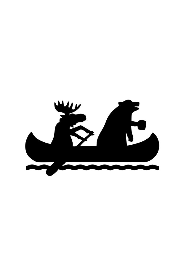 Canoe Car Sticker 17X17 cm Black