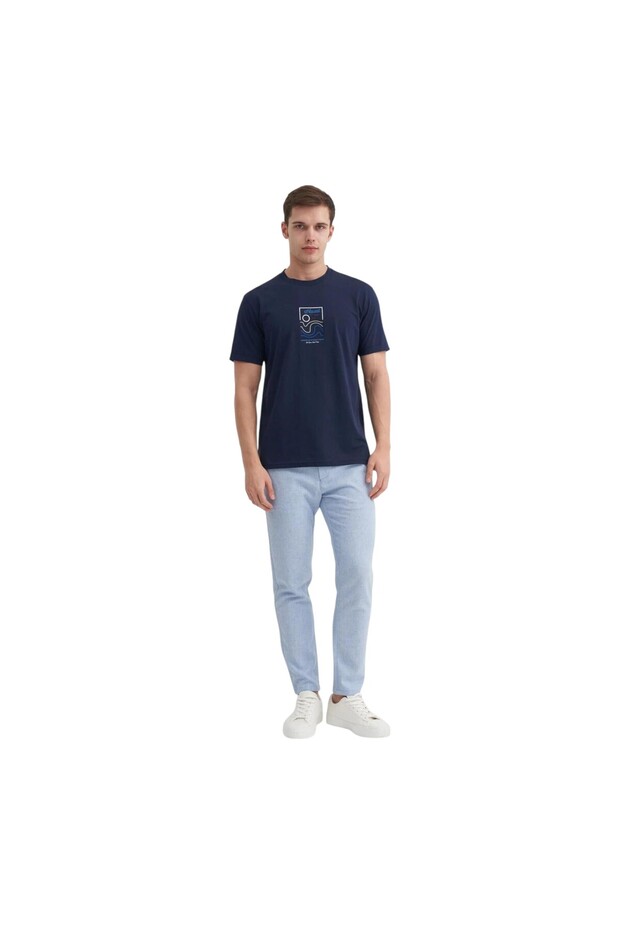 Men's Crew Neck Regular Fit Cotton Patterned T-Shirt 4188
