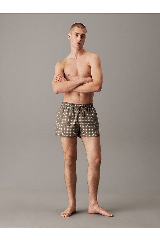 Short Drawstring Swim Shorts - CK Monogram - 4
