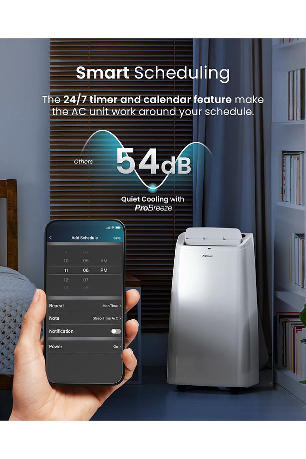 4'ü 1 Arada 12.000 BTU Akıllı Klima Isıtma, Soğutma, WiFi, Zamanlayıcı, Enerji Sınıfı A - 3