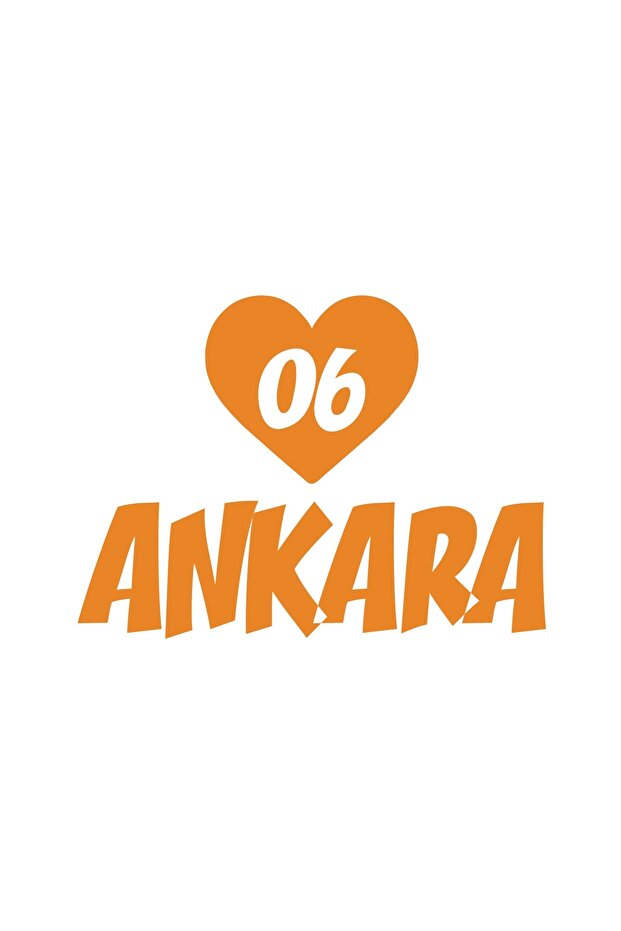 Hearted 06 Ankara Car Sticker 17X17 cm Orange