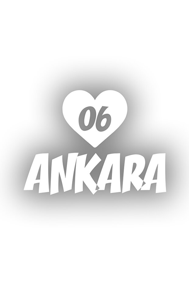 Hearted 06 Ankara Car Sticker 17X17 cm White