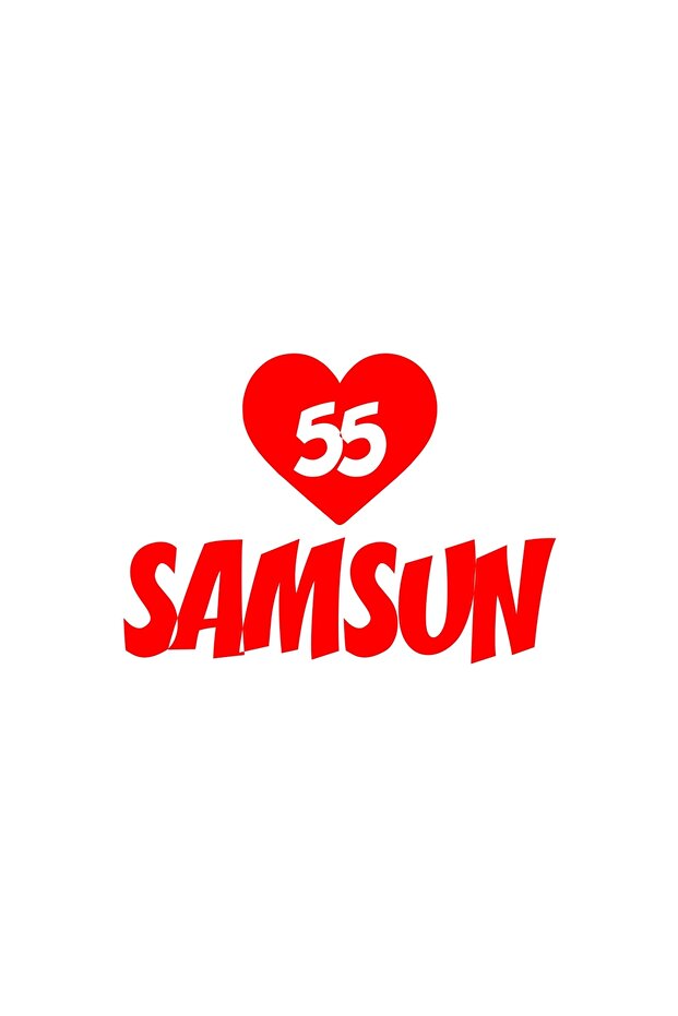 Heart 55 Samsun Car Sticker 17X17 cm Red