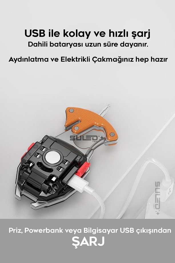KAMP Plus Multi Fonksiyonel Fener Çok Amaçlı Şarjlı Led Işık - Acil Durum Kit - 8