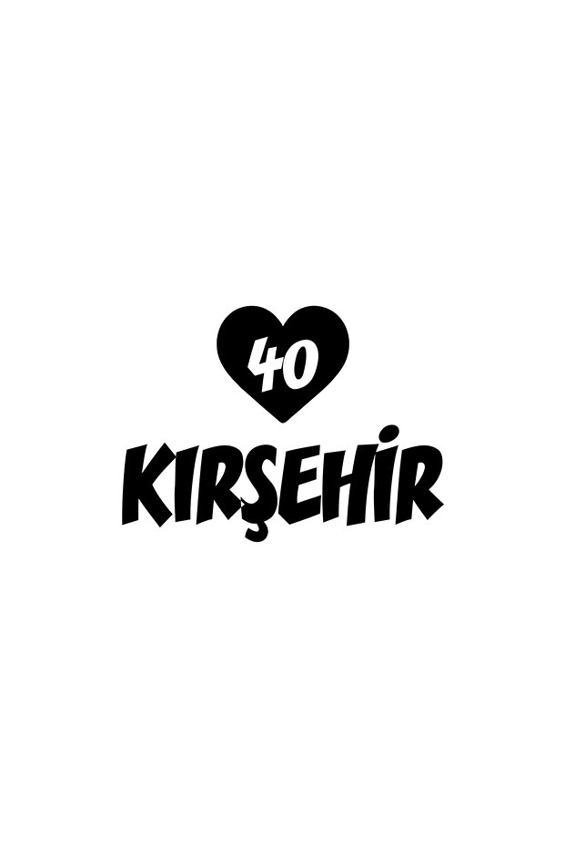 Heart 40 Kırşehir Car Sticker 17X17 cm Black