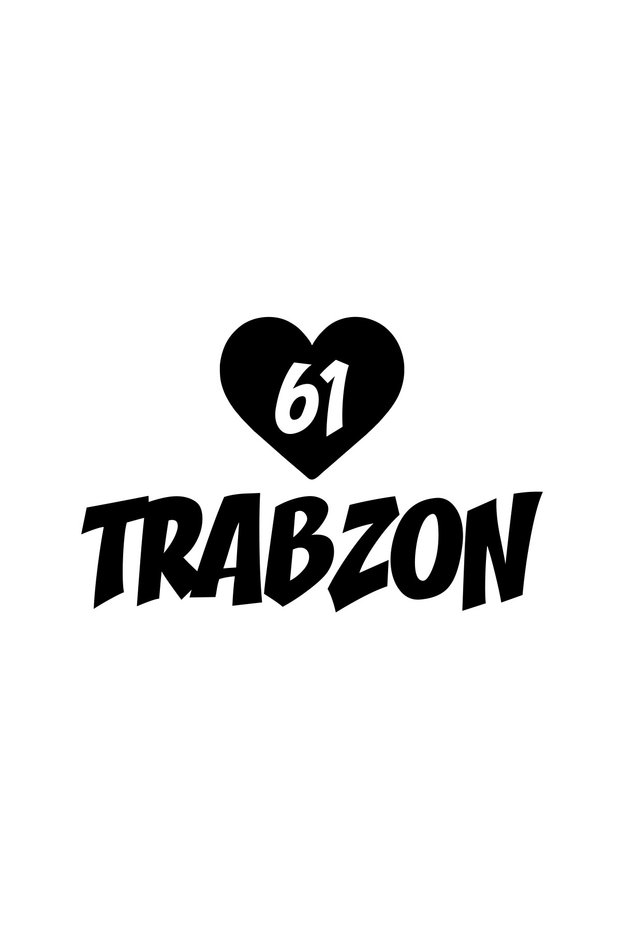 Heart 61 Trabzon Car Sticker black 20x15 CM