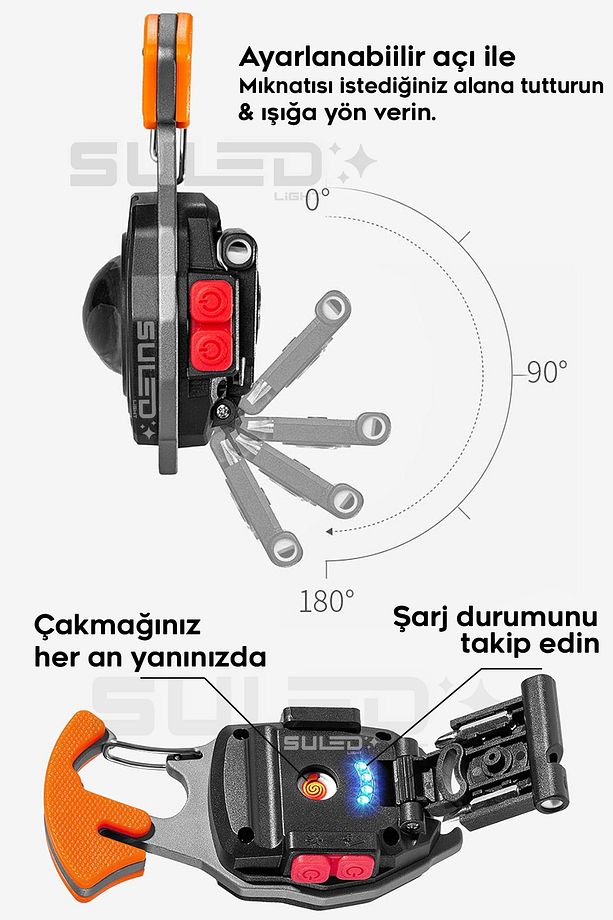 KAMP Plus Multi Fonksiyonel Fener Çok Amaçlı Şarjlı Led Işık - Acil Durum Kit - 5