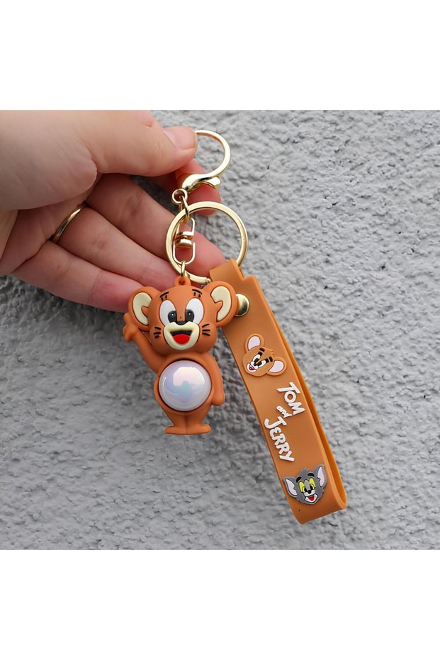 Lighted Keychain Cute Mascot Cute Bag Accessory with 3D Figure Gift Tiny Toy Keychain