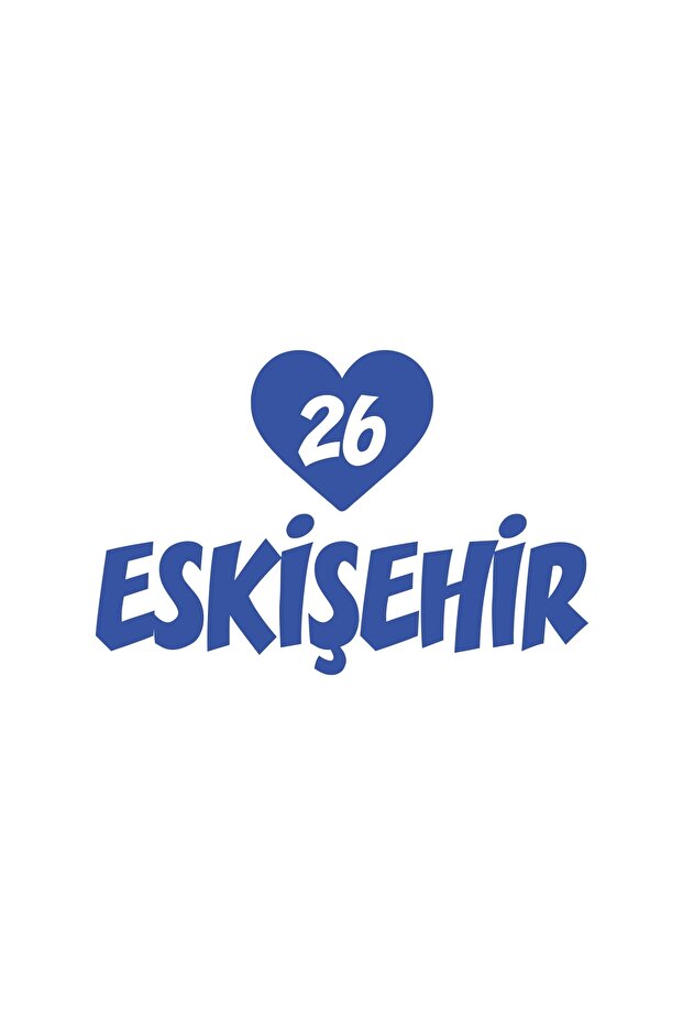 Heart 26 Eskişehir Car Sticker 17X17 cm Blue