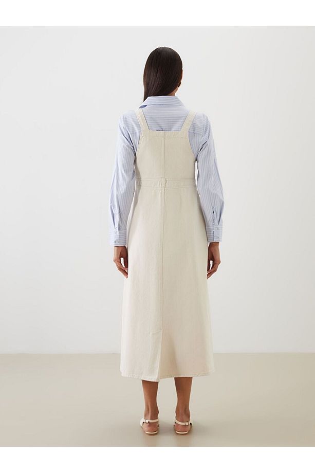 LCW Modest Kare Yaka Jean Salopet - 4