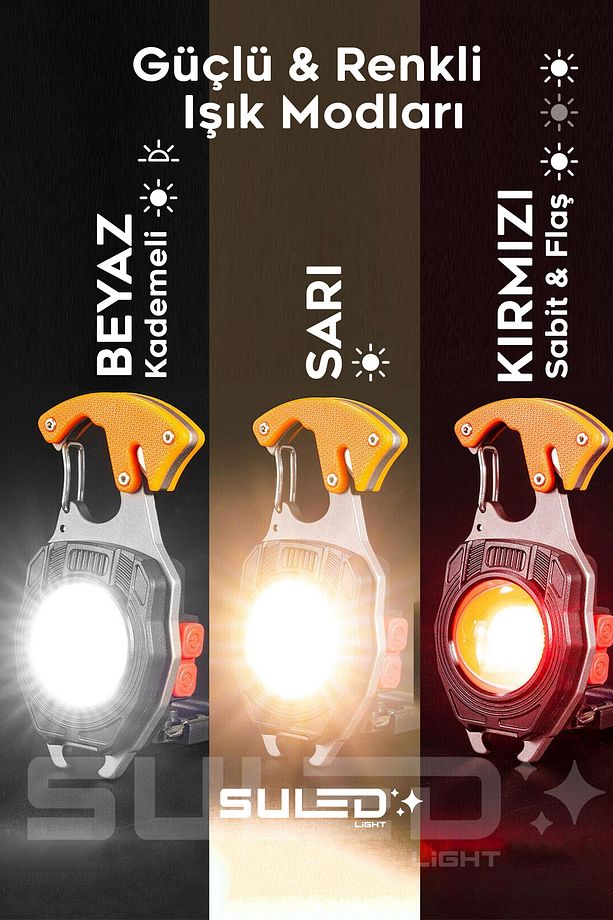 KAMP Plus Multi Fonksiyonel Fener Çok Amaçlı Şarjlı Led Işık - Acil Durum Kit - 2