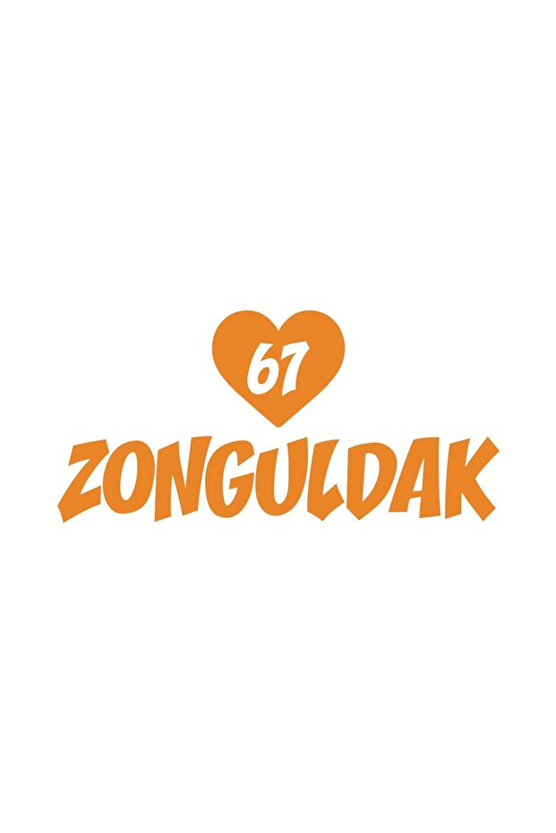 Heart 67 Zonguldak Car Sticker 17X17 cm Orange