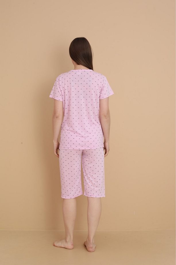 Pembe kalpli viskon kapri pijama takımı - 3