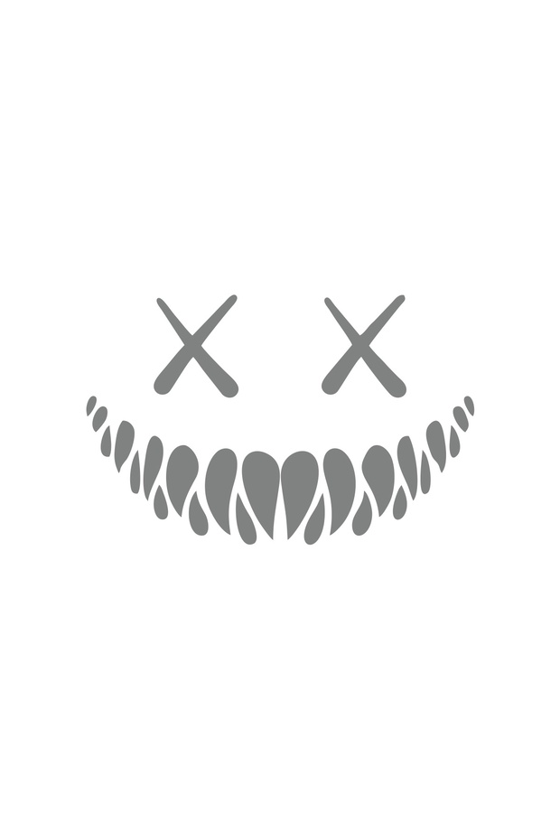 Devil Smiling Face Car Sticker 17X17 cm Gray