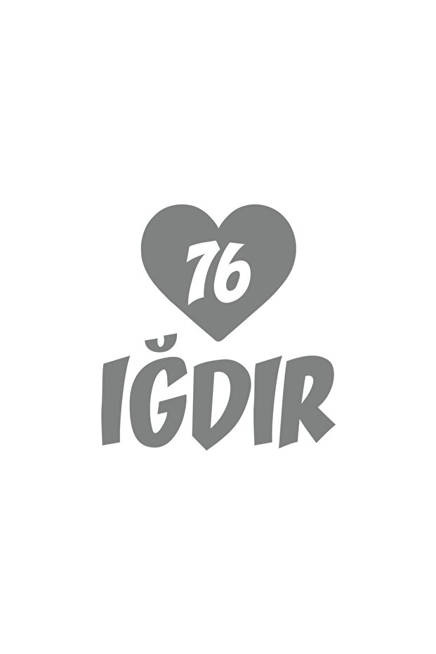 Heart 76 Igdir Car Sticker 17X17 cm Gray