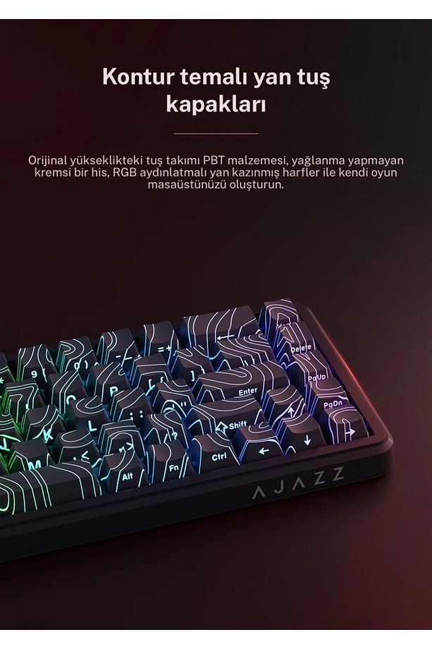 Ajazz AK680 Max HE Kablolu Manyetik Switch Klavye-8000Hz-0.125Ms - 5