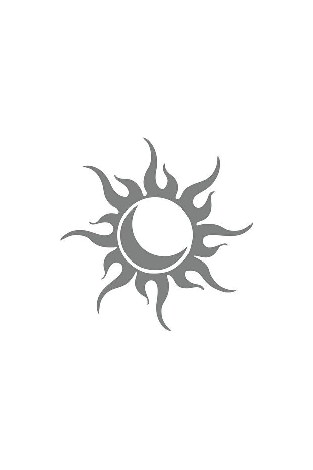 Sun Moon Car Sticker 17X17 cm Gray
