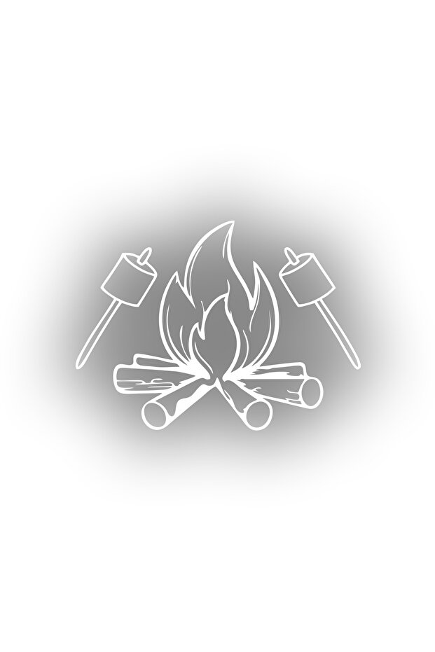 Campfire Car Sticker 17X17 cm White