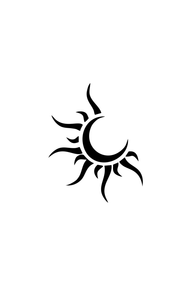 Sun Moon Car Sticker 17X17 cm Black