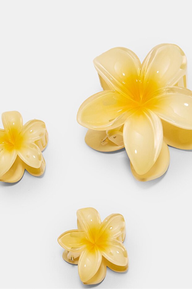 3'lü çiçekli toka seti - 3