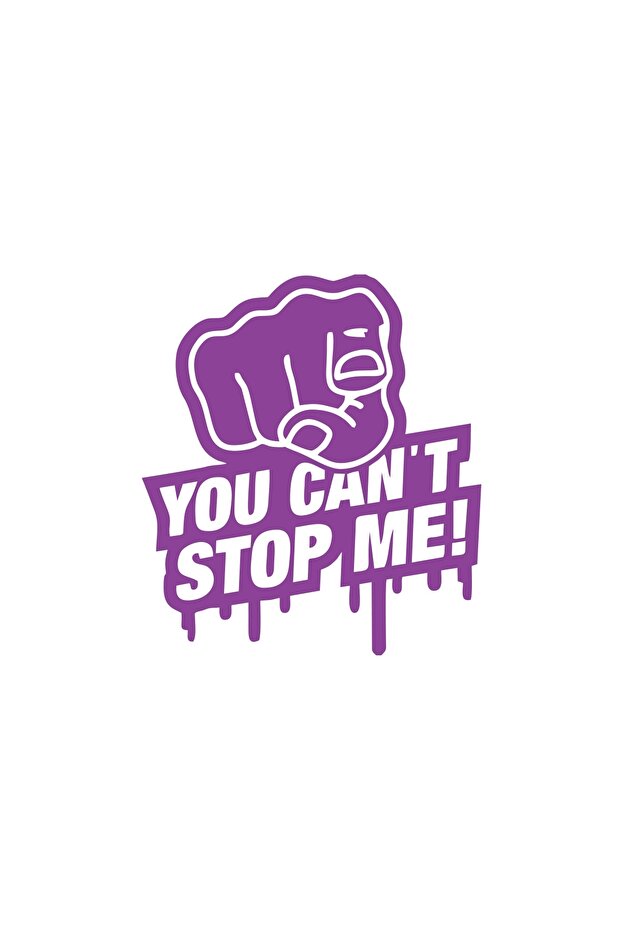 You Cant Stop Me Car Sticker 17X17 cm Purple