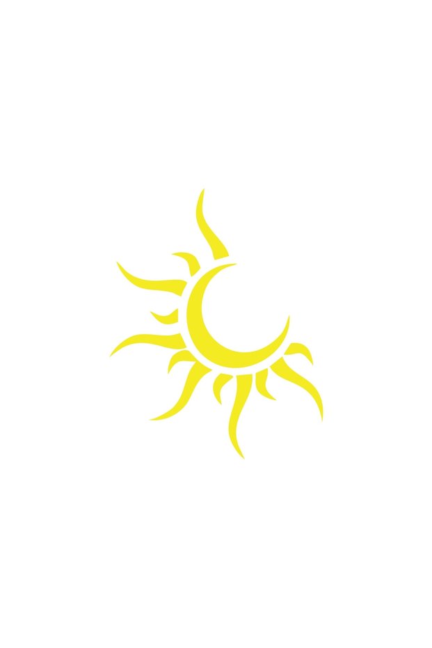 Sun Moon Car Sticker 17X17 cm Yellow