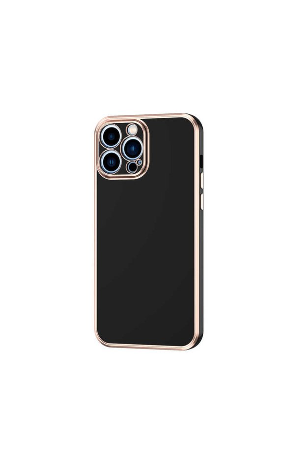 حافظة جلدية متوافقة مع هاتف iPhone 12 Pro Max - أسود