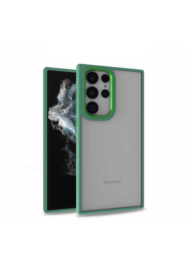 Galaxy S22 Ultra Compatible Flora Case-Green