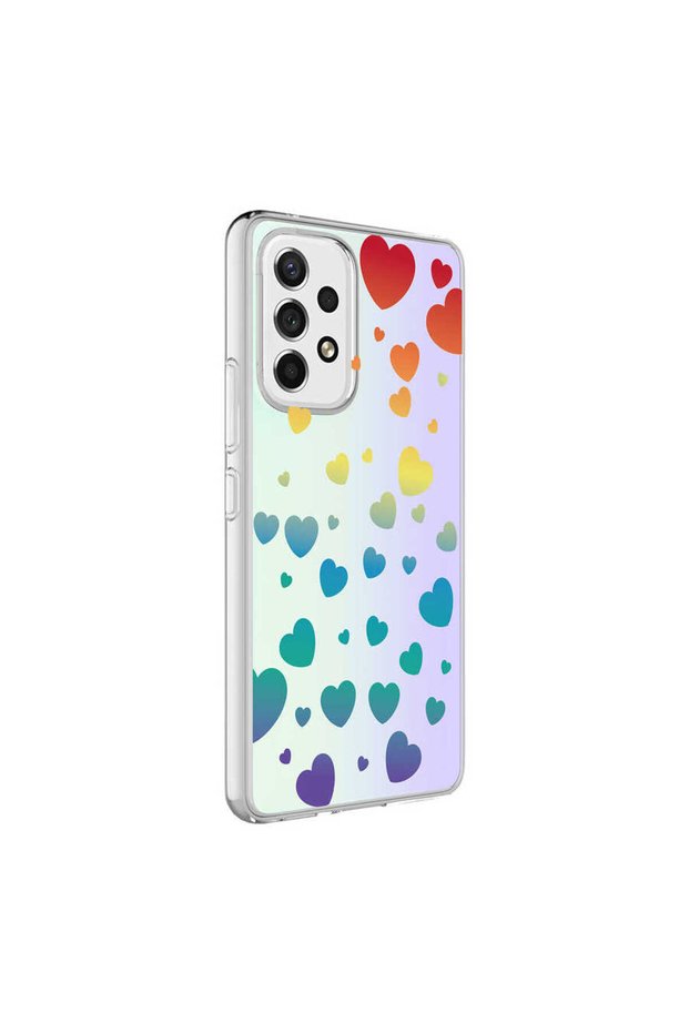 Galaxy A73 Case Klfs M-Blue Patterned Cover - Heart No3