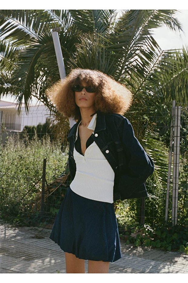 Denim balon etek - 5