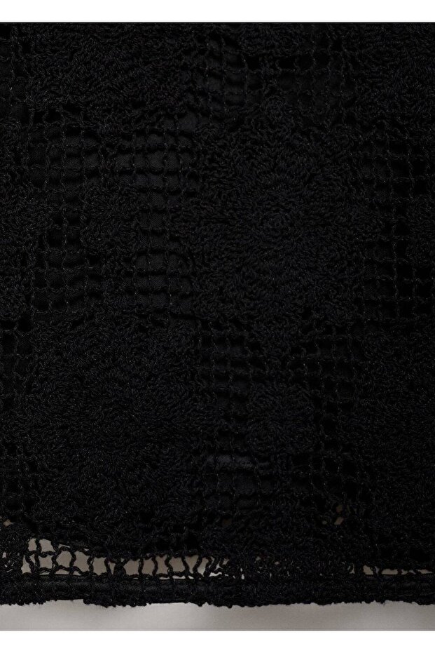 Dantel kısa elbise - 6