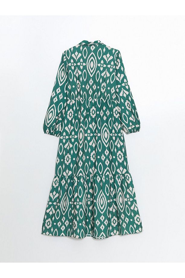 LCW Modest Gömlek Yaka Desenli Kadın Elbise - 6