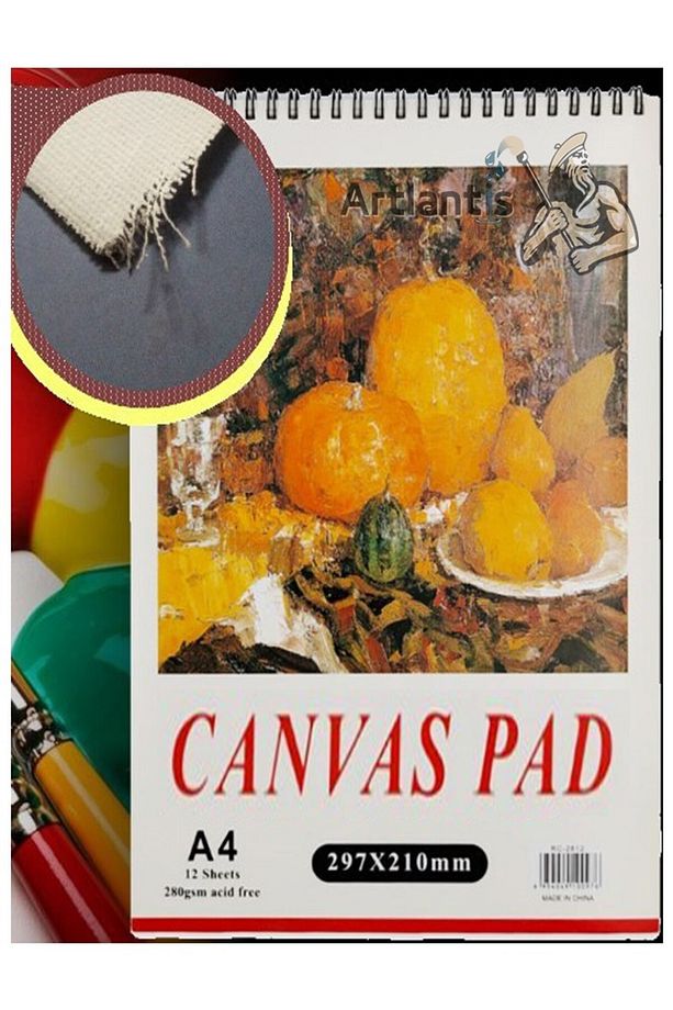 A4 Canvas Pad 280gr 10 Yaprak 1 Adet Canvas Defter Kanvas Tuval Dokulu Tuval Kağıdı Akrilik Guaj Yağ - 1