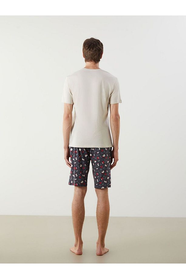 Standart Kalıp Erkek Şortlu Pijama Takımı - 4