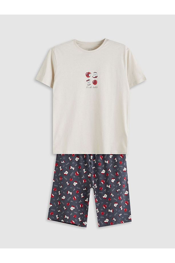 Standart Kalıp Erkek Şortlu Pijama Takımı - 5