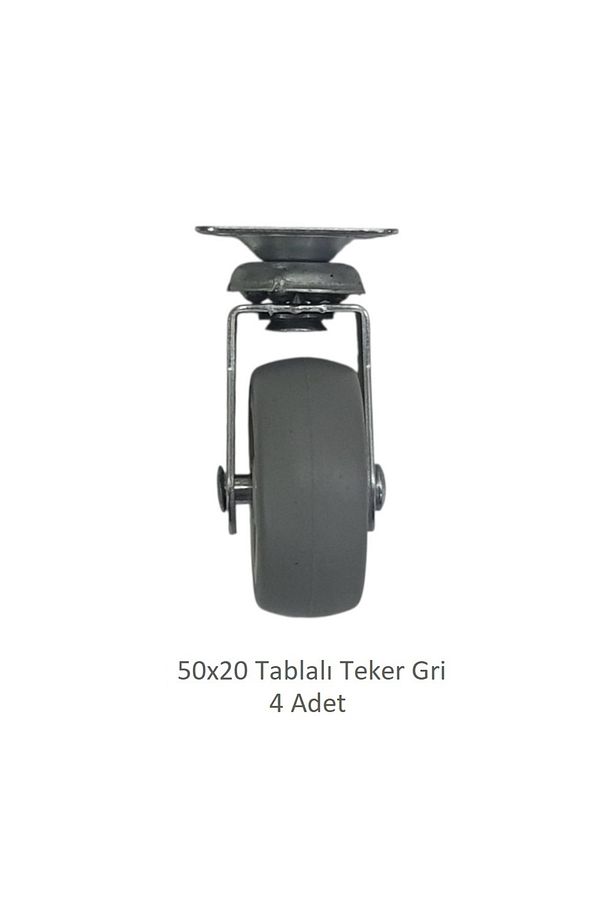 Ofis Koltuk Dolap Etajer 360 Derece Döner 50 X 20 Tablalı Teker Gri 50 mm (4 Adet) - 3