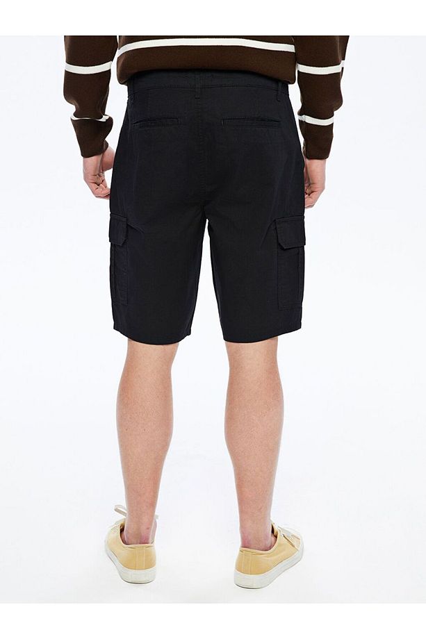 XSIDE Standart Kalıp Gabardin Erkek Kargo Şort - 4