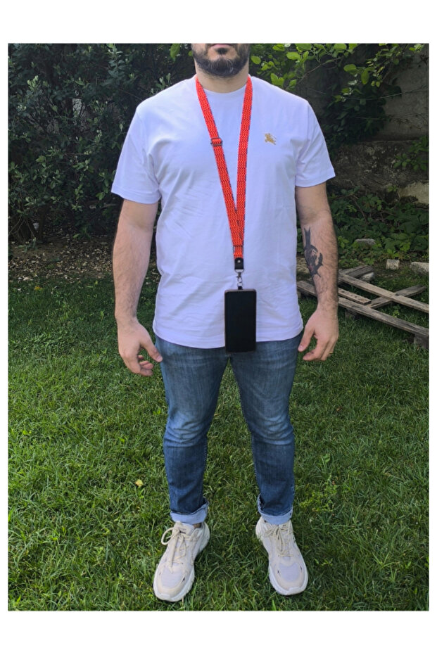 Phone Neck Strap Attachment |   Universal Compatible, Adjustable Highlighter Red - 1