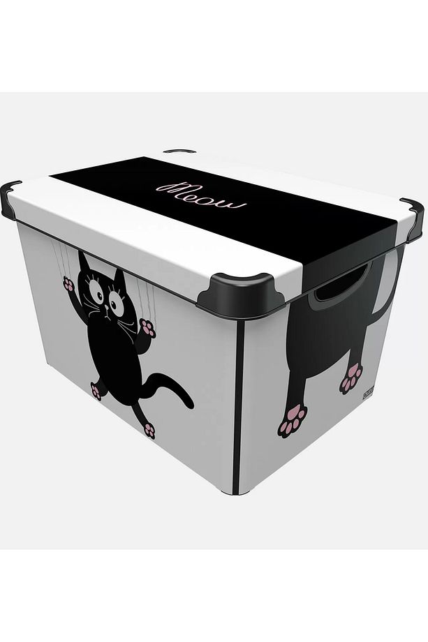 20 Lt Meow Cat Kedi 41x30x24 Kapaklı Saklama Kutusu Style Box Düzenleyici Dekoratif Kutu - 1