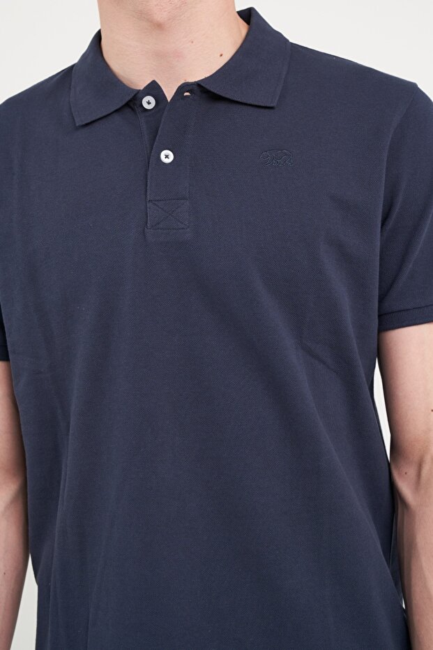 Men's solid color polo shirt - 2