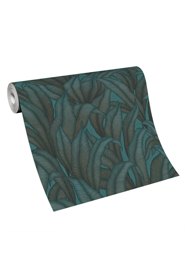 Modern Wallpaper with Leaf Pattern, 3D Effect - 1