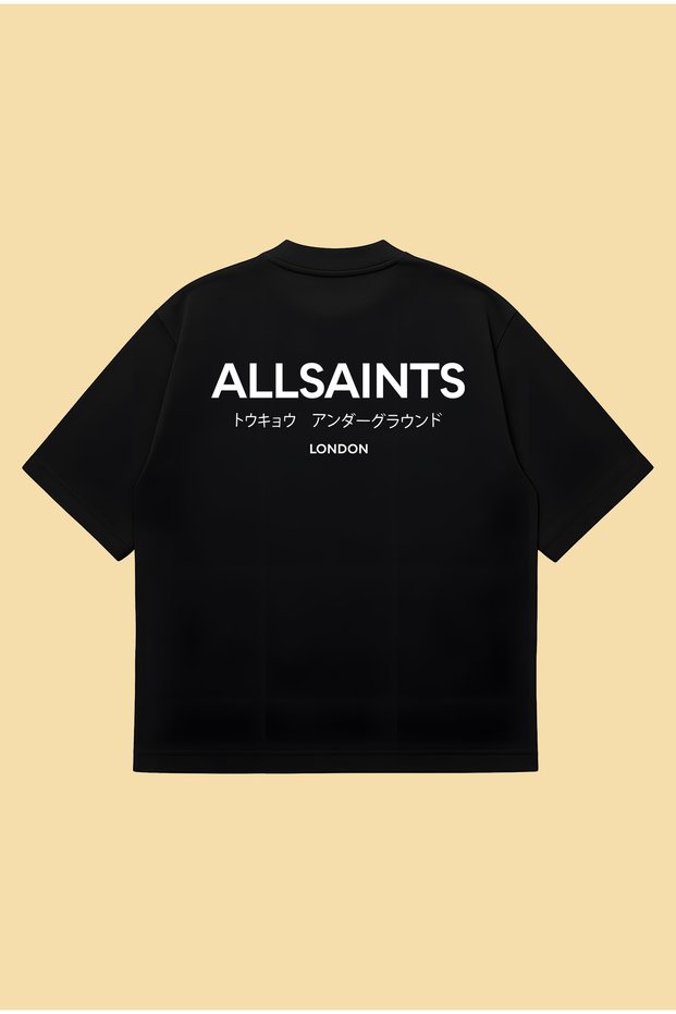 Allsaint London Boxy Fit Oversized Unisex 100% Cotton T-Shirt – Printed T-Shirt | Streetwear